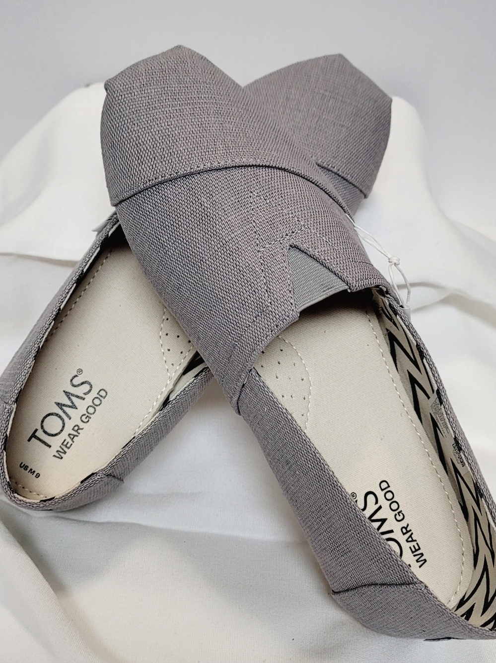 Toms Women's Slip-On Flats in Light Gray Canvas